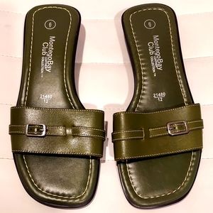 Army Green Slippers sz6